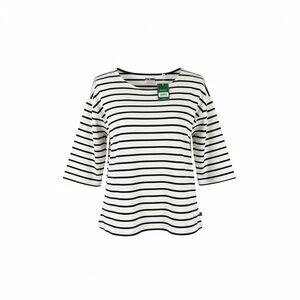 L.L. Bean WMNS XL Stripe Navy/Cream Heavyweight Boatneck Top Cottagecore Preppy